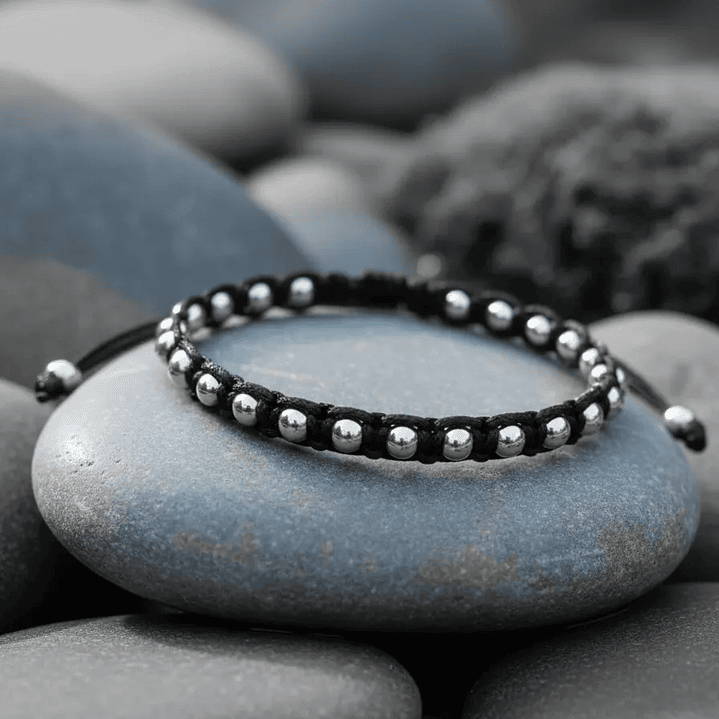 Pulsera Tejido Macramé Plata Ley 925 (4mm)  3