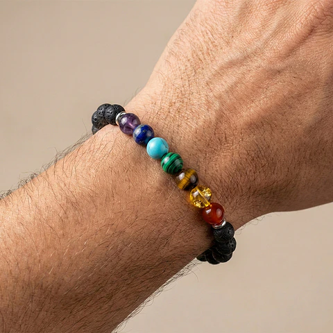Pulsera de los 7 Chakras con Piedras Naturales 8mm