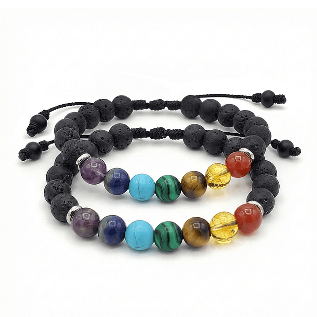 Pulseras para Parejas de los 7 Chakras con Piedras Naturales 8mm 1