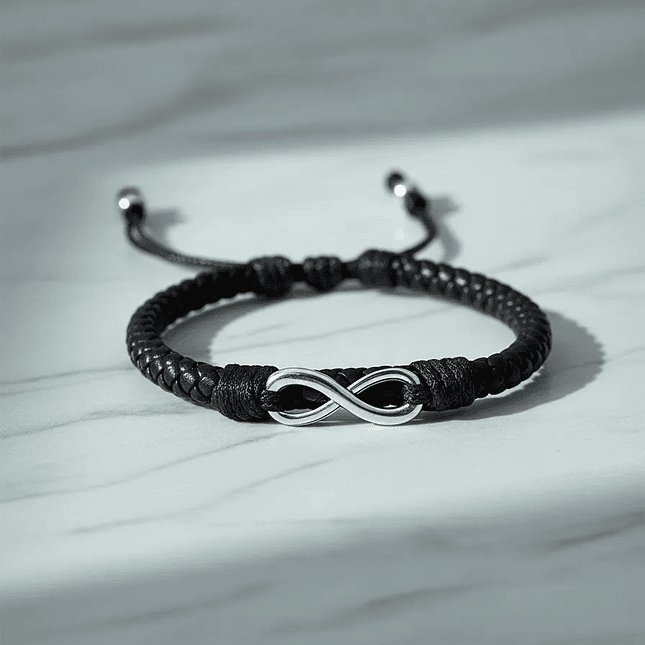 Pulsera de Infinito en Cuero Trenzado 6