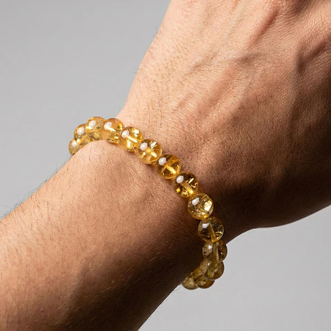Pulsera de Piedra Natural Cuarzo Citrino 8mm