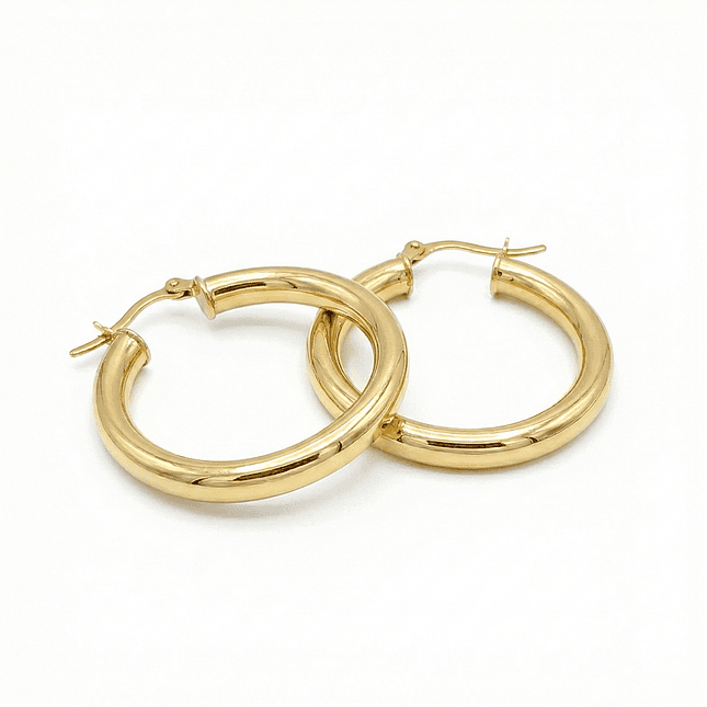 Aretes Candongas Lisas Oro Laminado 18k 1