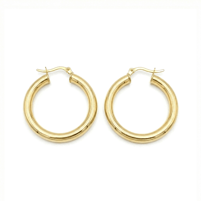 Aretes Candongas Lisas Oro Laminado 18k 5