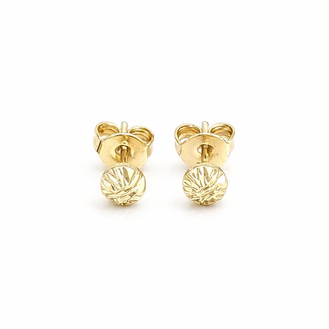Topos Aretes Diamantados Oro Laminado 18k