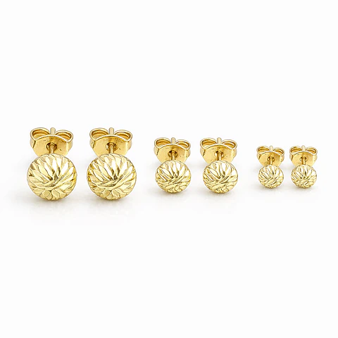 Topos Aretes Diamantados Oro Laminado 18k