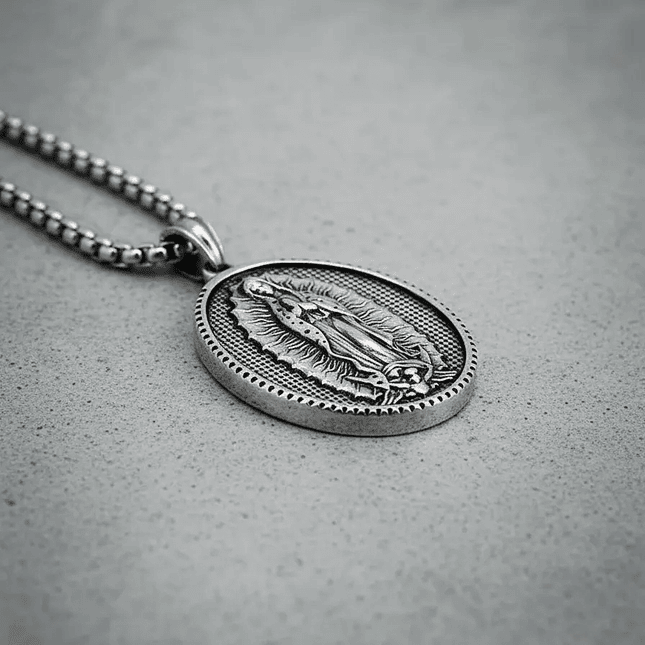 Cadena con Medalla Virgen de Guadalupe Acero Inoxidable 5