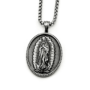 Cadena con Medalla Virgen de Guadalupe Acero Inoxidable