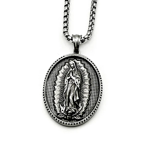 Cadena con Medalla Virgen de Guadalupe Acero Inoxidable