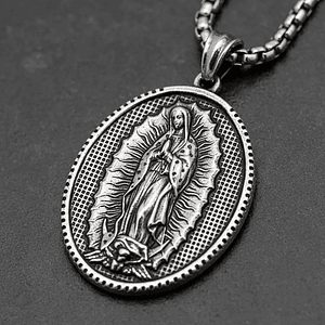 Cadena con Medalla Virgen de Guadalupe Acero Inoxidable