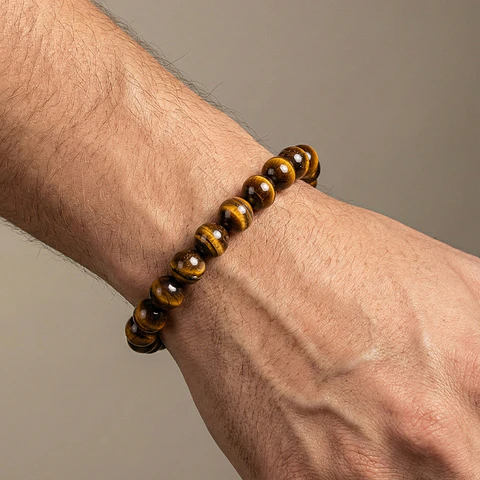 Pulsera de Ojo de Tigre Natural 8mm