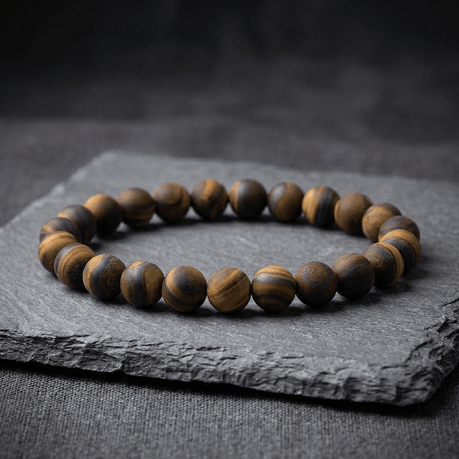Pulsera de Ojo de Tigre Mate Natural 8mm 3