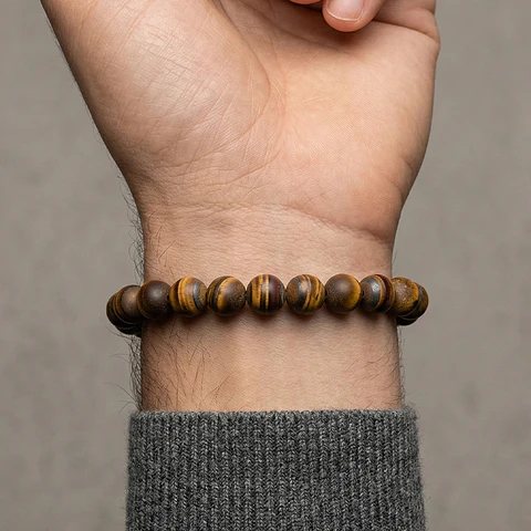Pulsera de Ojo de Tigre Mate Natural 8mm