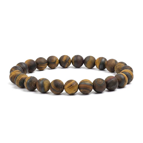 Pulsera de Ojo de Tigre Mate Natural 8mm