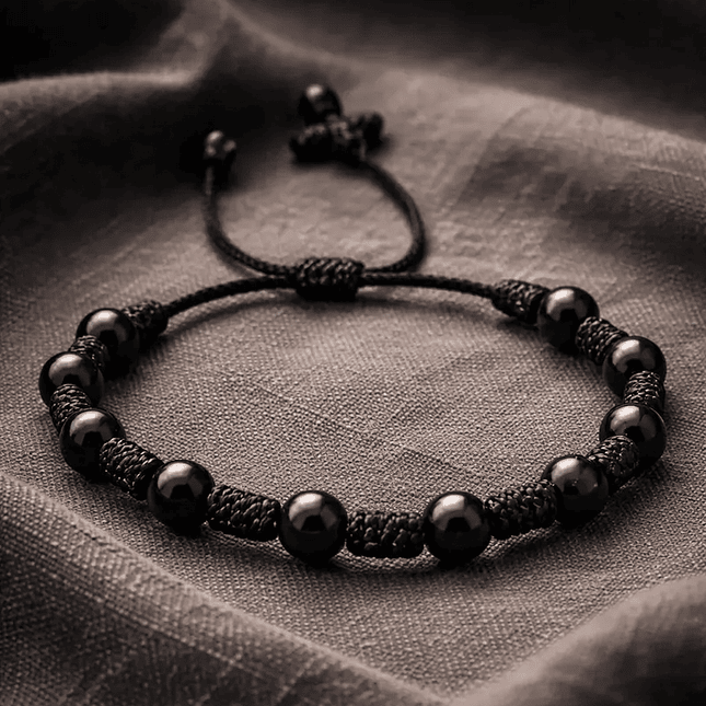 Pulsera Denario Turmalina Negra Natural 6mm 3