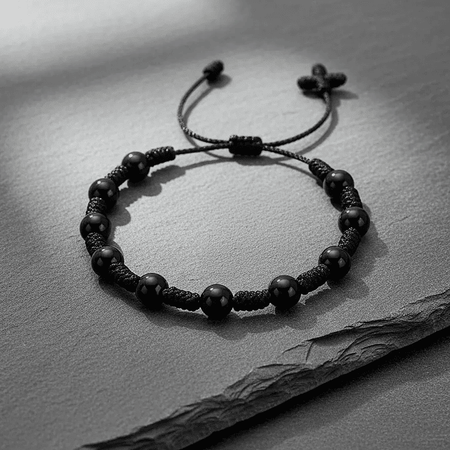 Pulsera Denario Turmalina Negra Natural 6mm 5