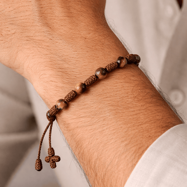 Pulsera Denario de Ojo de Tigre Natural 6mm 2