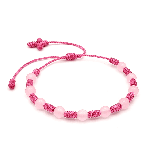 Pulsera Denario Cuarzo Rosado Natural 6mm 1