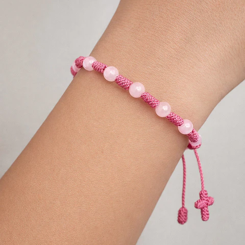 Pulsera Denario Cuarzo Rosado Natural 6mm