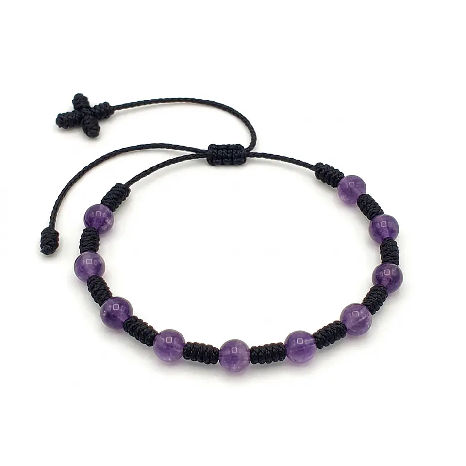 Pulsera Denario de Amatista Natural 6mm 1