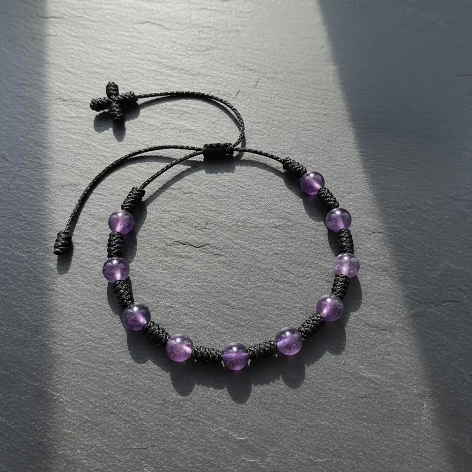 Pulsera Denario de Amatista Natural 6mm 3