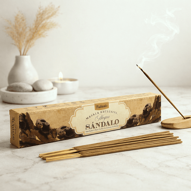 Incienso Tulasi Masala Exclusiva Sándalo Negro – Calma y Serenidad 2