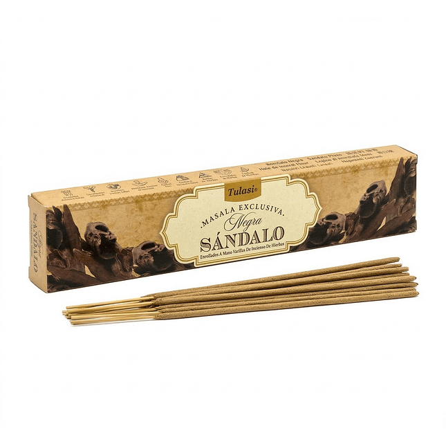 Incienso Tulasi Masala Exclusiva Sándalo Negro – Calma y Serenidad 1