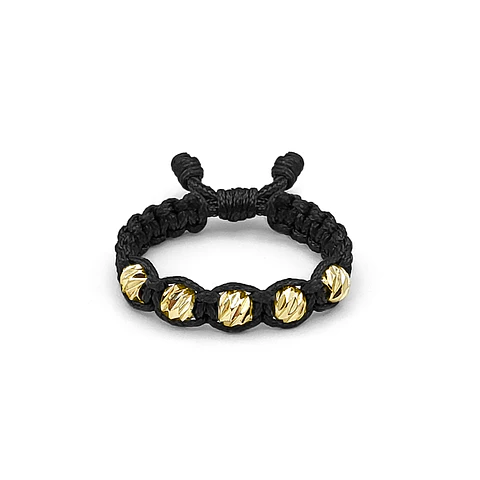 Anillo Tejido Artesanal Oro Laminado 18k Diamantado