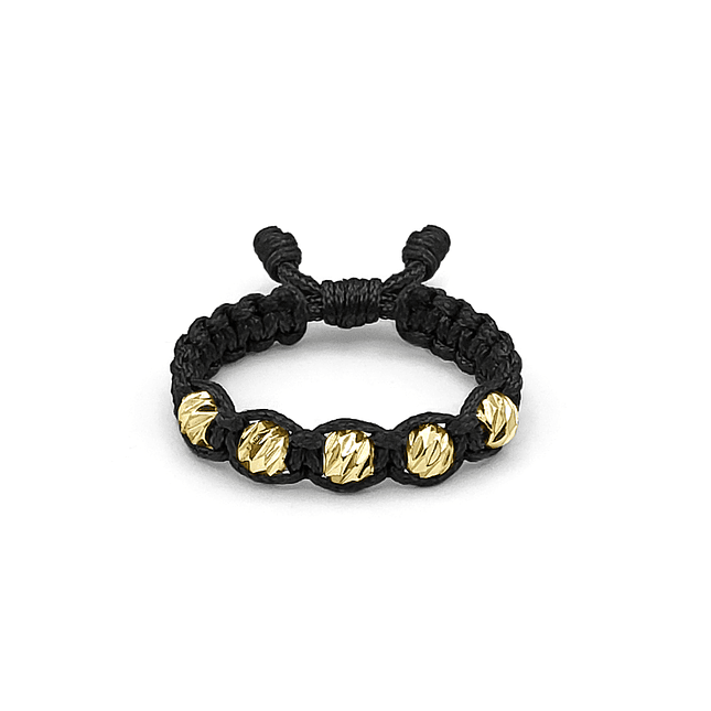 Anillo Tejido Artesanal Oro Laminado 18k Diamantado 1