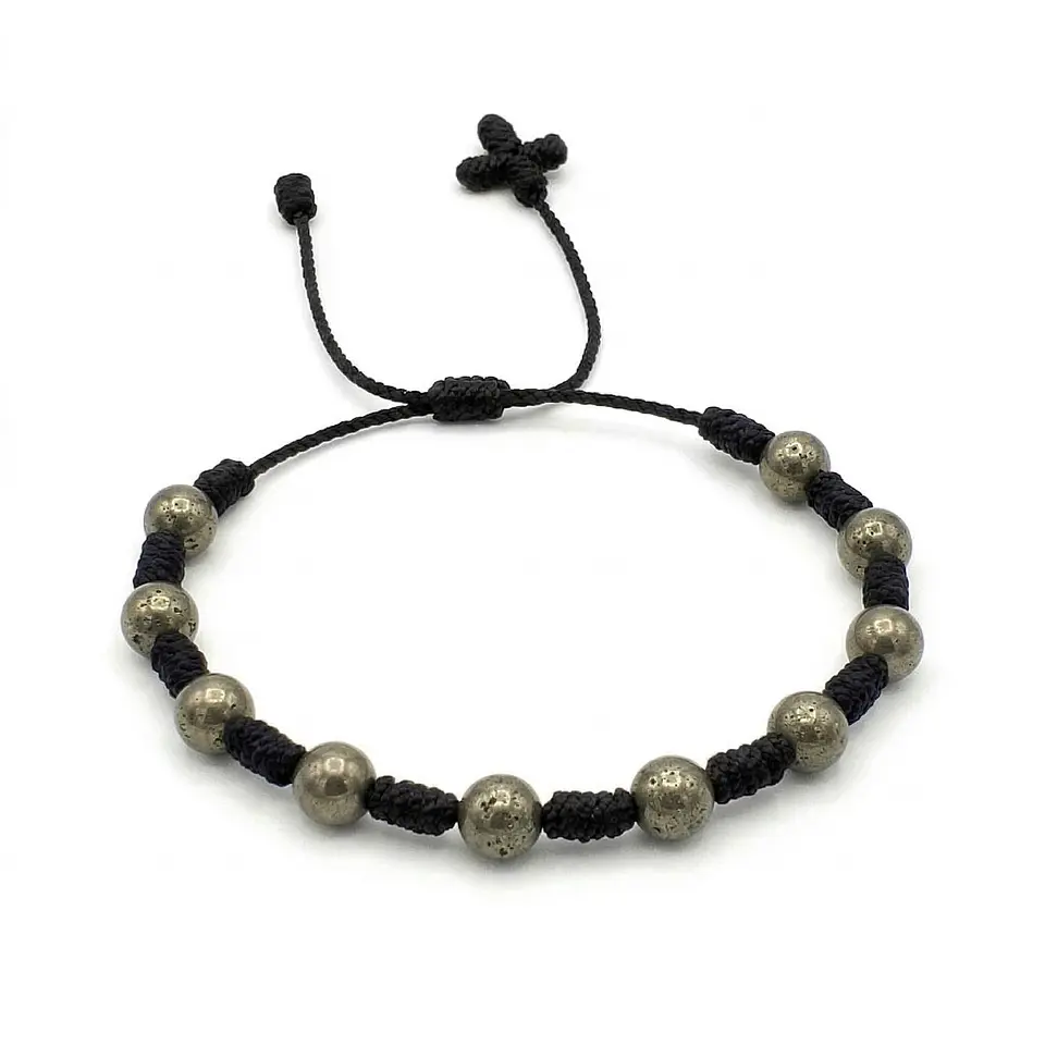 Pulsera Denario Piedra Pirita Natural 6mm 1