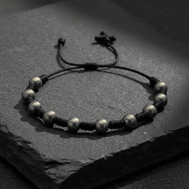 Pulsera Denario Piedra Pirita Natural 6mm 3