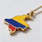 Cadena con Dije Mapa de Colombia Tricolor Nacional - Miniatura 3