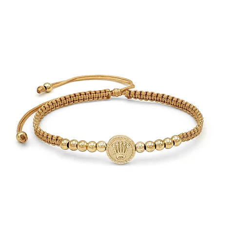 Pulsera con Dije Corona Oro Laminado 18k