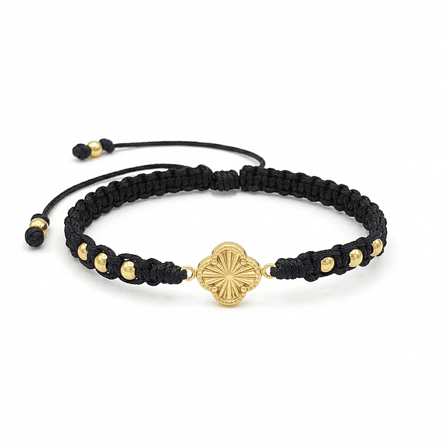 Pulsera con Dije Trébol de la Suerte Oro Laminado 18k 3