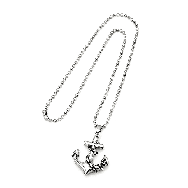 Cadena Militar con Dije de Ancla Acero Inoxidable 5