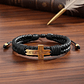 Pulsera Cuero Trenzado con Cruz Acero Inoxidable - Miniatura 4