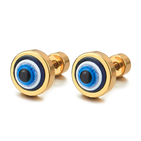 Topos Aretes Ojo Turco Acero Inoxidable 9mm