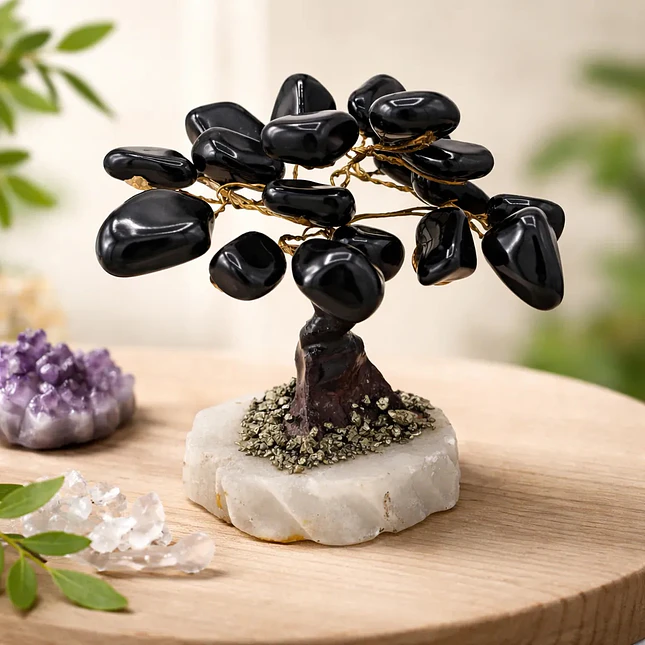 Árbol Purificador Decorativo Piedra Obsidiana Negra 3