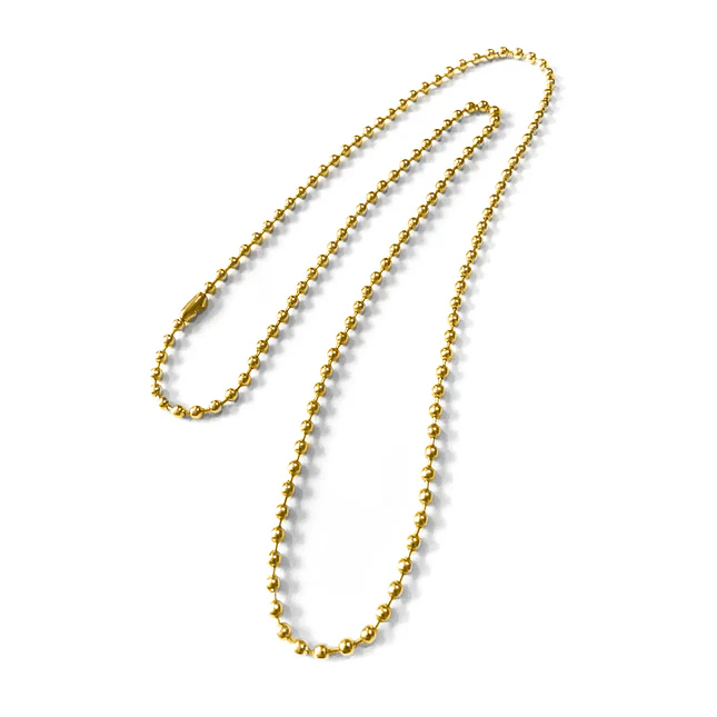 Cadena Estilo Militar Acero Dorado 3mm x 70cm 1