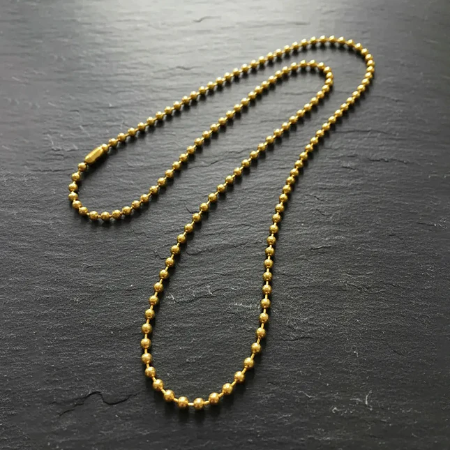 Cadena Estilo Militar Acero Dorado 3mm x 70cm 4