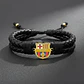Pulsera Cuero Trenzado Escudo Barcelona Acero - Miniatura 3