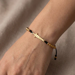 Pulsera Espada San Miguel Arcángel Acero Dorado