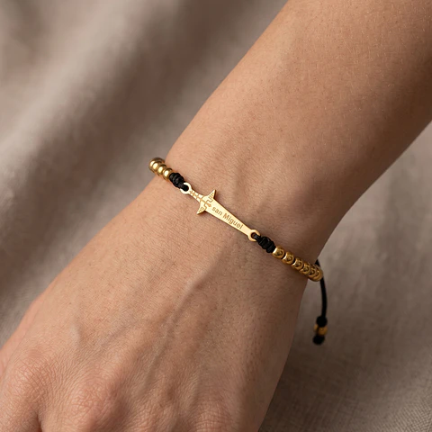 Pulsera Espada San Miguel Arcángel Acero Dorado
