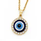 Cadena Acero Dorado con Ojo Turco Rodio y Circones - Miniatura 1