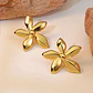 Topos Aretes Flor Acero Inoxidable Dorado - Miniatura 3