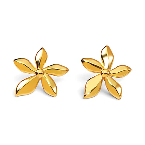 Topos Aretes Flor Acero Inoxidable Dorado