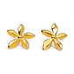 Topos Aretes Flor Acero Inoxidable Dorado - Miniatura 1