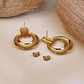 Topos Aretes Dona Minimalista Acero Inoxidable Dorado - Miniatura 4