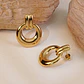 Topos Aretes Dona Minimalista Acero Inoxidable Dorado - Miniatura 3