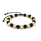 Pulsera Neopreno Negro Oro Laminado 18k Diamantado 8mm - Miniatura 1