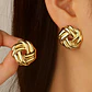 Topos Aretes Nudo Entrelazado Acero Inoxidable Dorado - Miniatura 2